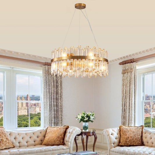 23.6 Inches Luxury Chandeliers Crystal Living Room Bedroom Decorative Lights Simple Modern Dining Room LED Lighting,for Home Decor  Bulbs Not Included