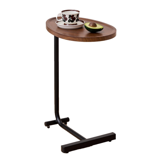 Brown C-shaped Side Table, Small Sofa Table For Living Room
