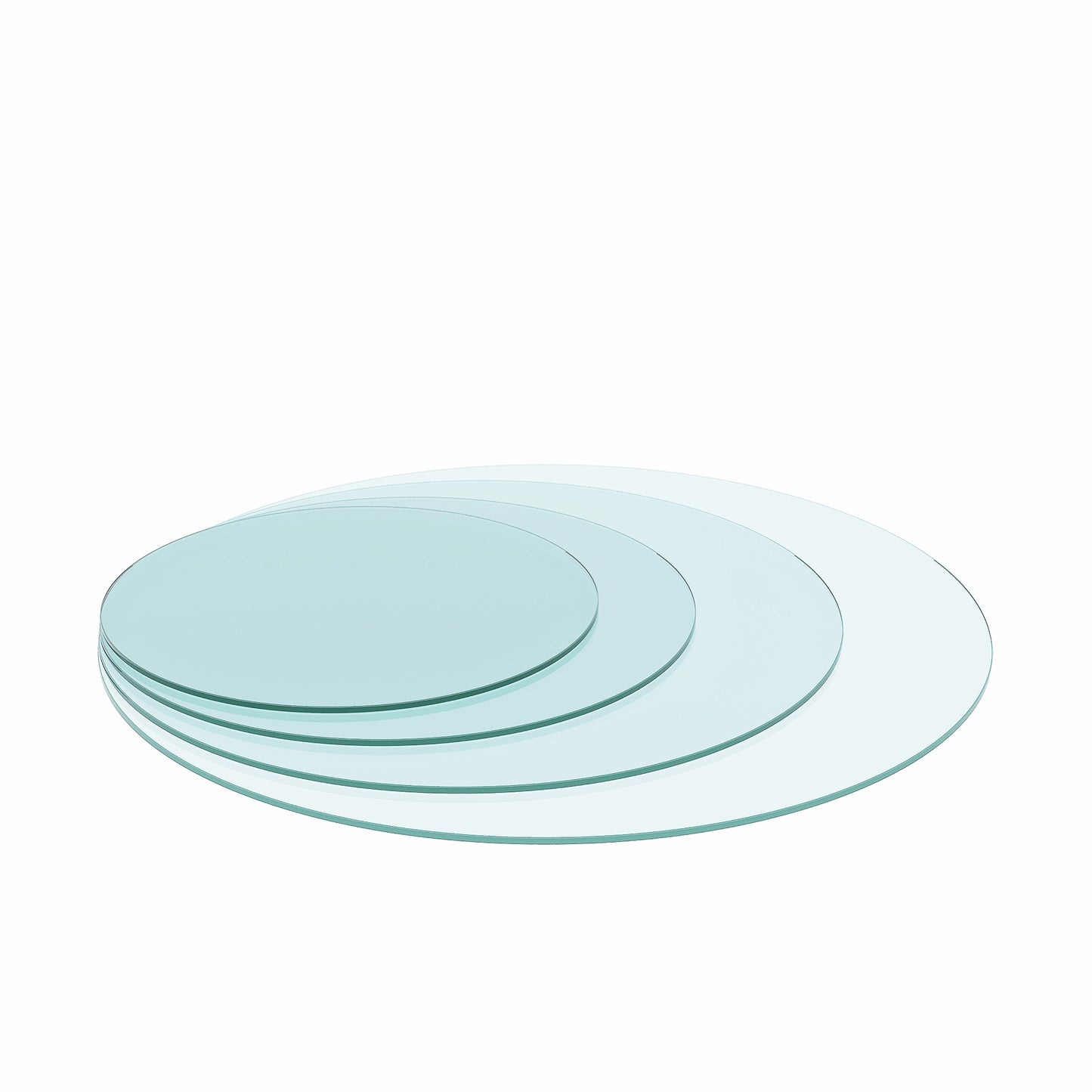 36  Inch Round Tempered Glass Table Top Clear Glass 0.25  Inch Thick Flat Polished Edge