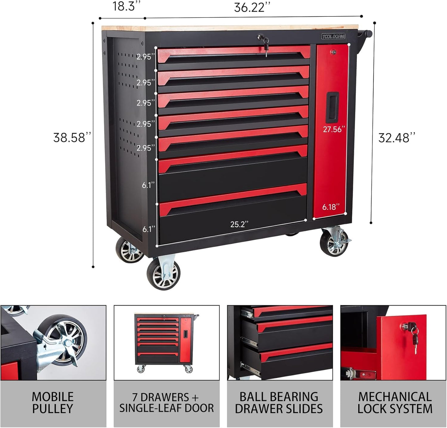 Only For Shipping On Waybill 36-inch 8-drawer Tool Cabinet TT3608