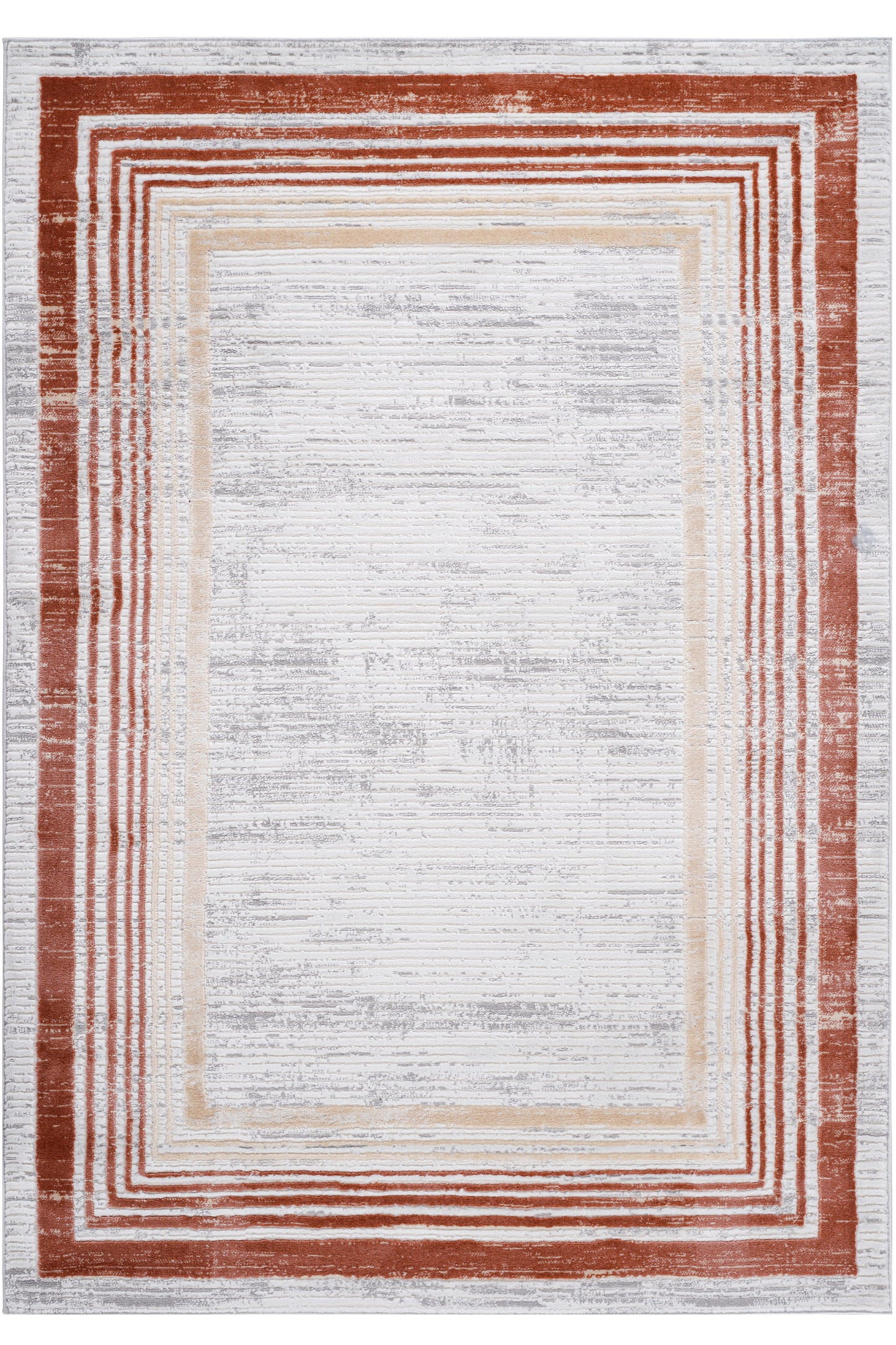 MARFI 6X9 Brown  Ivory  Bordered Area Rug