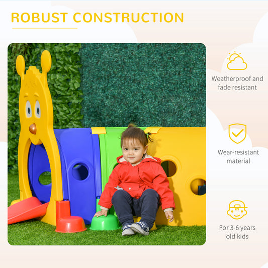 Caterpillar Tunnel, Toddler Tunnel For Kids Crawl And Climb Through, Kids' Play Structure Indoor Outdoor, 4 Sections, Multicolored