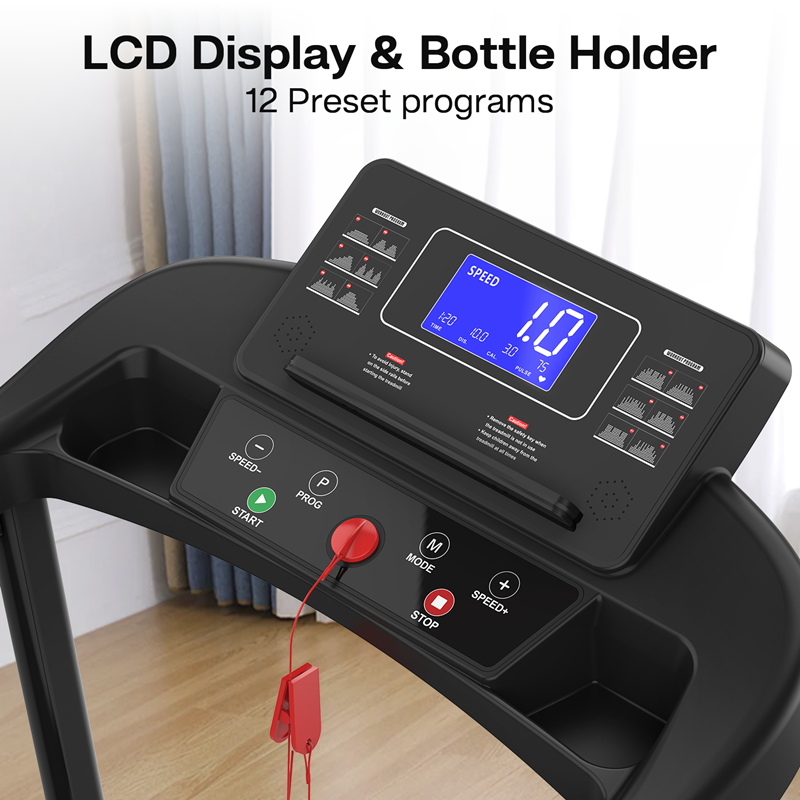 A Walking Treadmill For The Elderly, Featuring A Stable And Safe Structural Design, A Large LED Display For Seniors, Long Handrails For Balance, And A 300-pound Capacity.