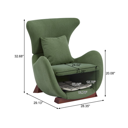 Modern Green Polyester Accent Chair With Pet Storage Space - 330 Lbs Capacity, Living Room Lounge Chair, Stylish & Durable Design