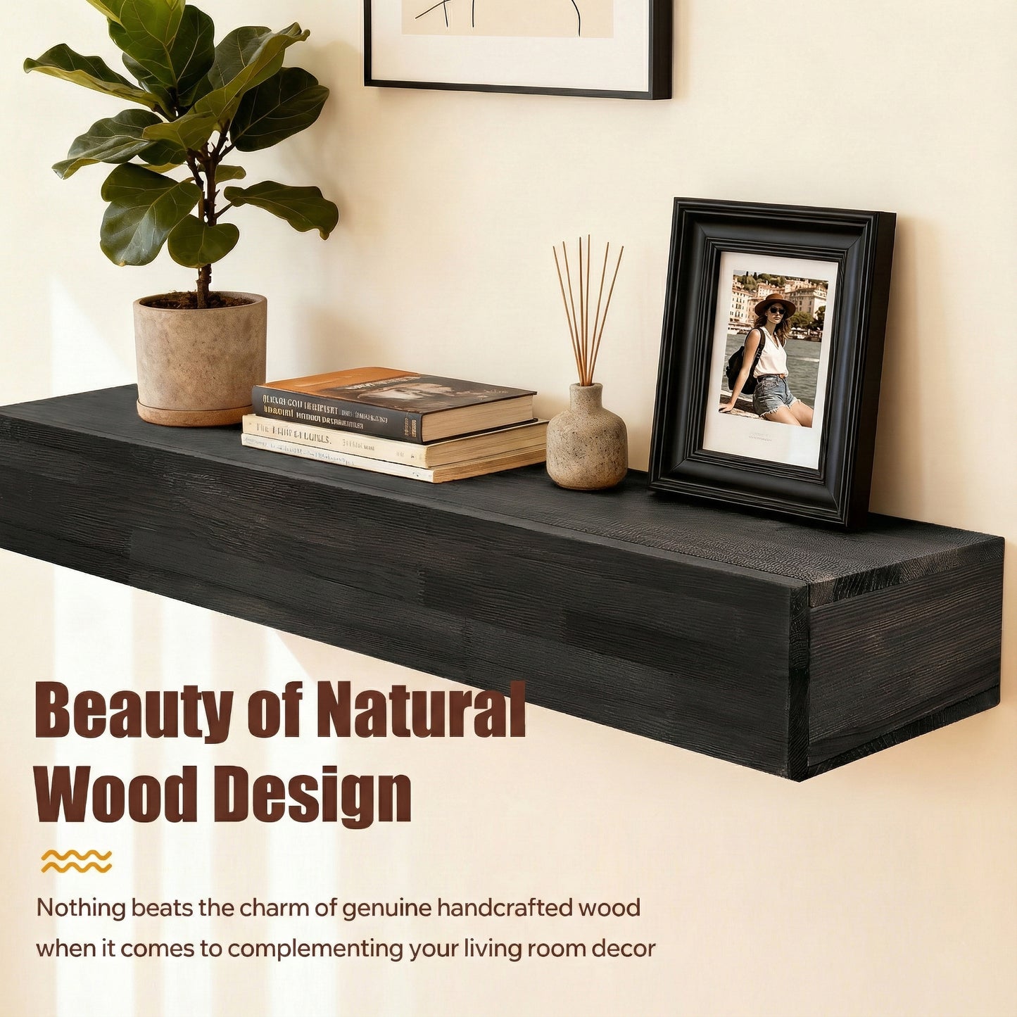 72  Rustic Wood Fireplace Mantel,Wall-Mounted & Floating Shelf For Home Decor
