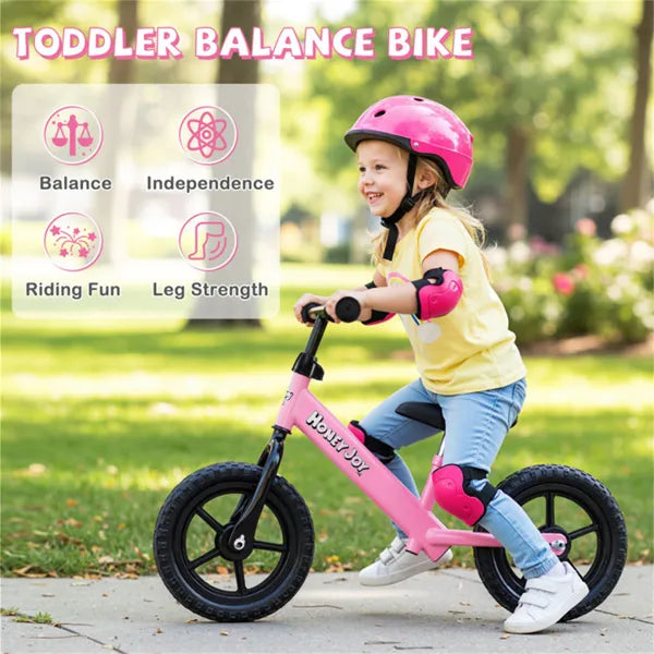 Toddler Balance Bike For 2-5 Years - Adjustable Height, 6.3LBS Lightweight & 11" Foam Tires-Pink