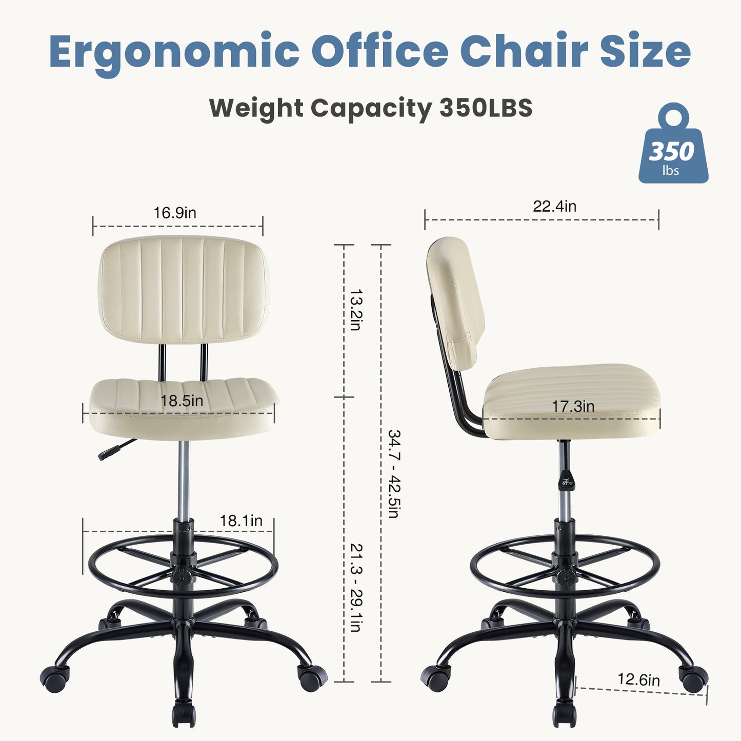 A Small Office Chair With A Low Back Support, A Height-adjustable Work Chair, And Equipped With 360-degree Rotating Wheels