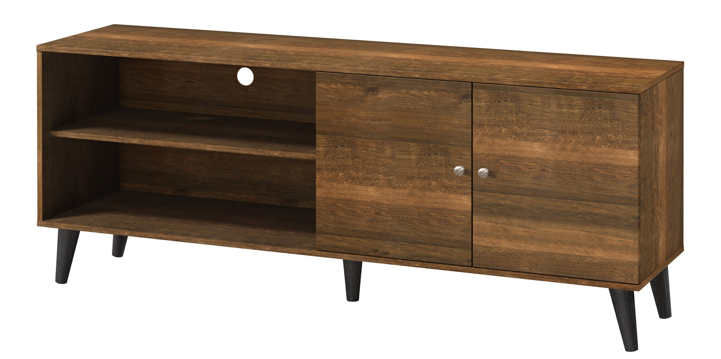 Amidon TV Stand For TVs Up To 63  , With 2 Storage Shelves& 1 Cabinet, Modern Entertainment Centre For TV In Living Room In  Brown