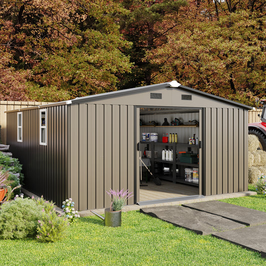 Campcraft 10x12ft  0.25mm Color Steel Plate, Surface Protective Film, Two Daylight Windows, A Practical And Thoughtful Gift,two Colors Can Be Freely Selected Storage Sheds