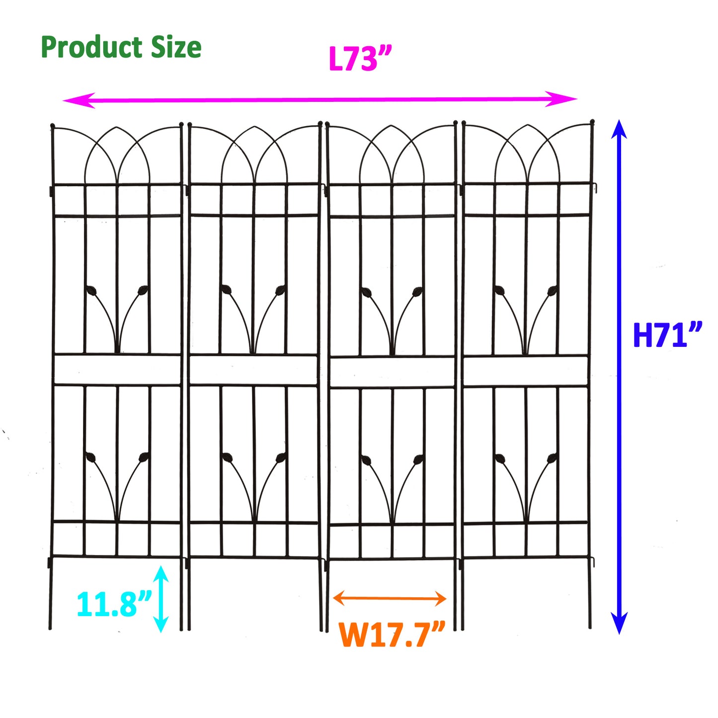 4 Pack Metal Garden Trellis 71  X 17.7  Rustproof Trellis For Climbing Plants Outdoor Flower Support Black