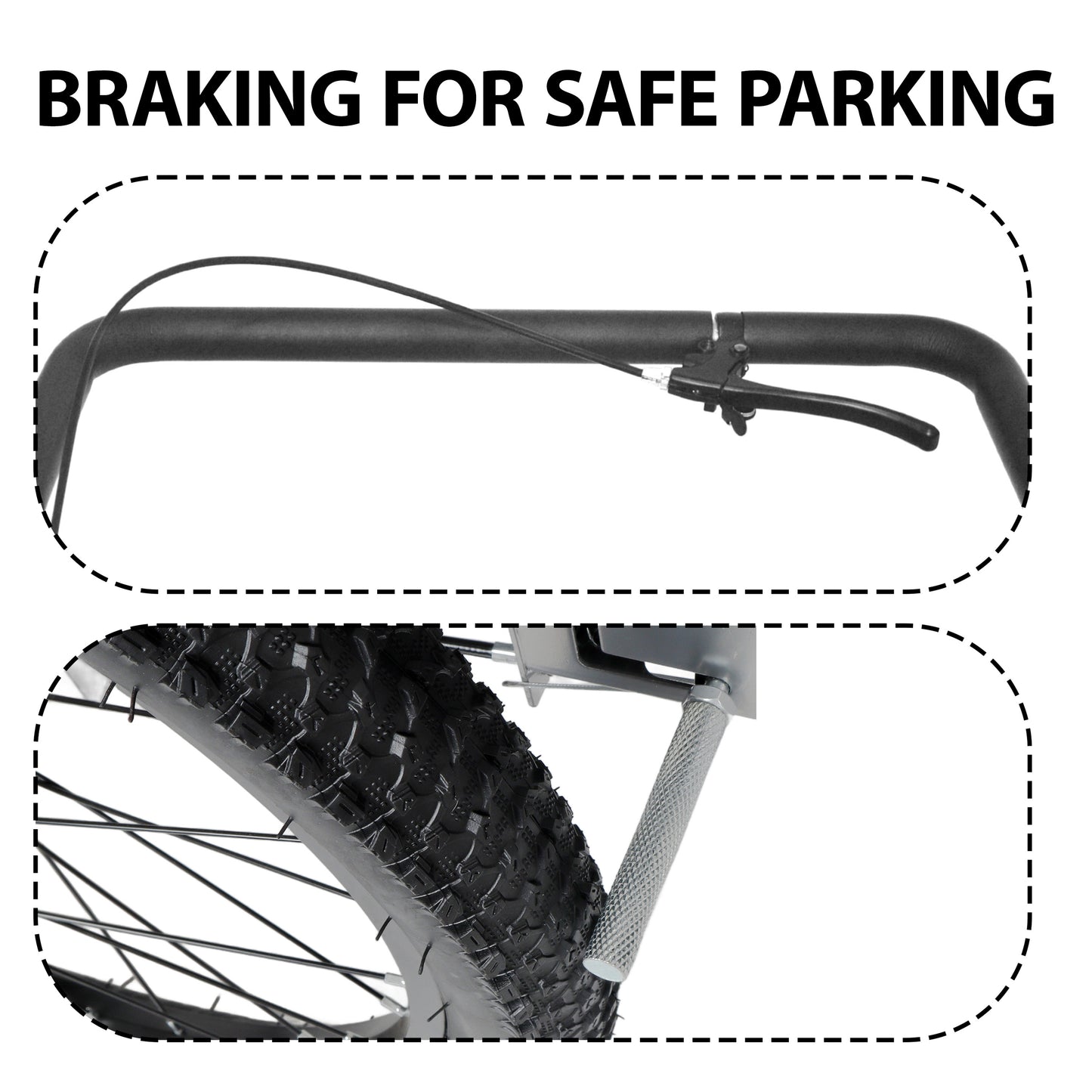 3- In- 1 Heavy- Duty Bike Cargo Trailer - Bike Compatible Steel Frame  110lb Capacity  Convertible Stroller & Pull Cart W Suspension  20 X2- 3 8  FAT Tire
