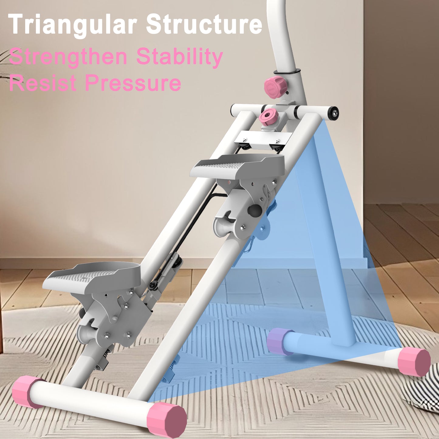 Stair Stepper For Home-Upgrade Vertical Climber Workout Machine For Full-Body Exercise Climber Fitness Equipment With Stable Frame Adjustable Handlebar-Pink