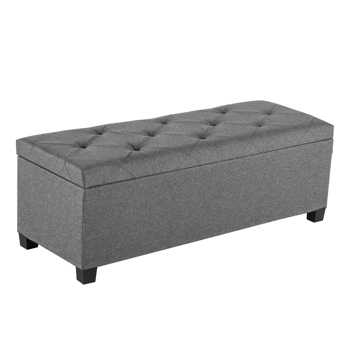 Multifunctional Storage Ottoman, Cushioned Bedside Cabinet With A Cover, Footstool With Legs