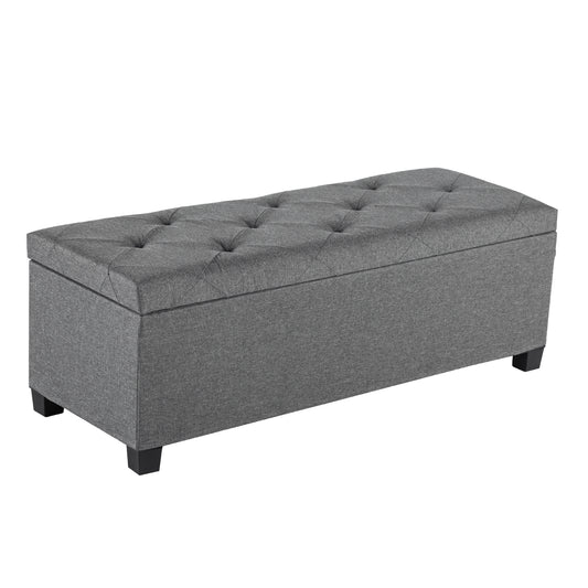 Multifunctional Storage Ottoman, Cushioned Bedside Cabinet With A Cover, Footstool With Legs