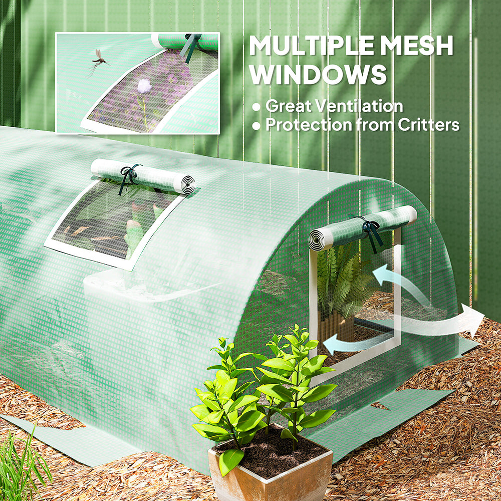 Mini Greenhouse With 5 Mesh Windows, Portable Plant Hot House With PE Cover And Steel Plants Suitable For Cultivation In Various Settings