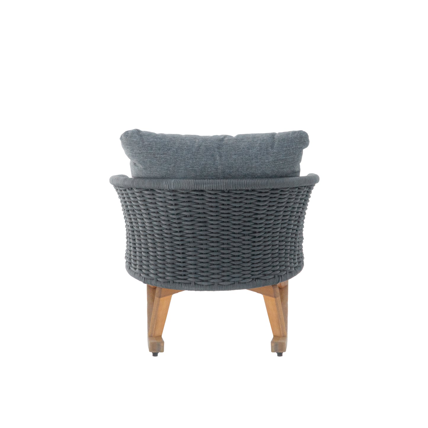 29.5  Contemporary Minimalist Gray Wicker Rocking Chair With Soft Polyester Cushions And Durable Wooden Frame, Perfect For Indoor And Outdoor Spaces Like Patio, Balcony, Or Living Room