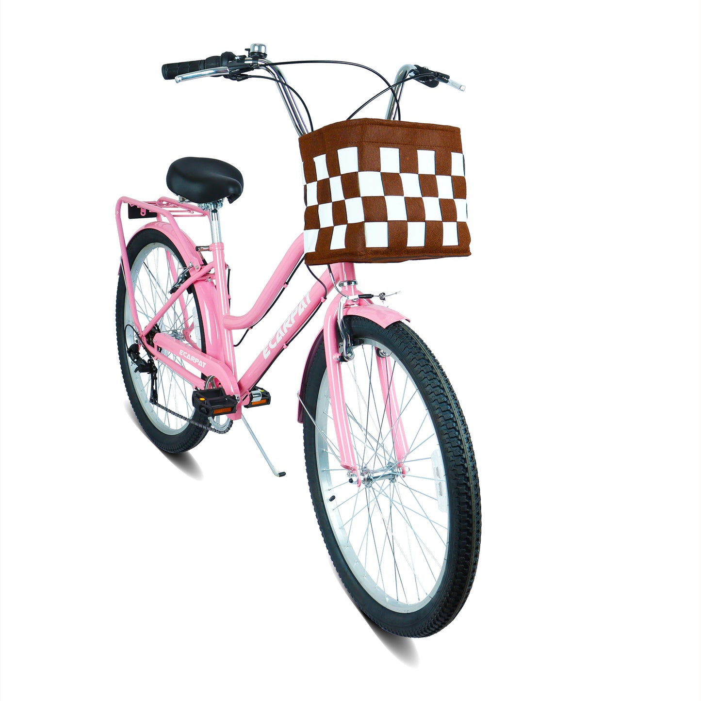 26 Inch 7-Speed City Commuter Bike With Lock & Detachable Basket High-Tensile Steel Frame, Lightweight Alloy Wheels & V-Brakes Multiple Colors For Urban Riding
