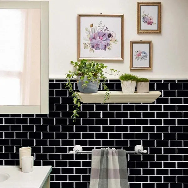 10pcs Self-Adhesive Splashproof Wall Tiles, 12x12 Inch Self-Adhesive Subway Tiles, Suitable For Kitchen And Bathroom Walls, Easy DIY