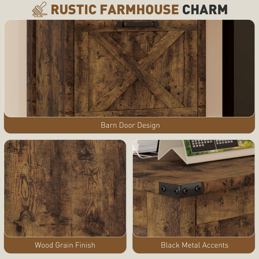 Vertical File Cabinet With 3 Drawers, Rustic Farmhouse Office Storage Cabinet For A4, Letter Size, Rustic Brown
