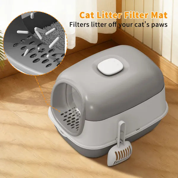 Thick Material Gray E24 Cat Litter Box, Stable And Durable Structure, More Reliable Cross-border Quality