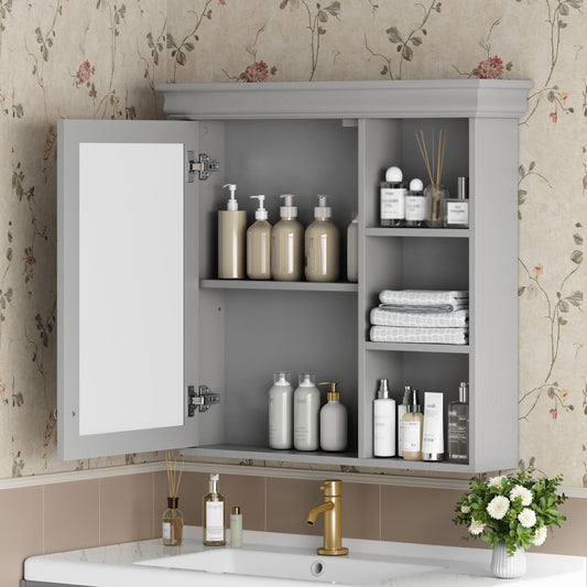 30   X 28   Bathroom Medicine Cabinet With Mirror, Wall Mounted Mirror Cabinet With Storage Organizer, Over The Toilet Storage Storage Cabinet For Bathroom