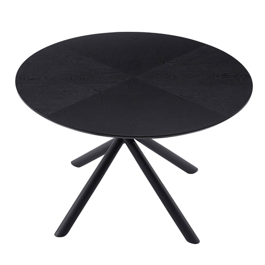 53.14   Round MDF Coffee Table End Table Short Leisure Tea Table Cross Legs Metal Base, Easy To Assemble,BLACK