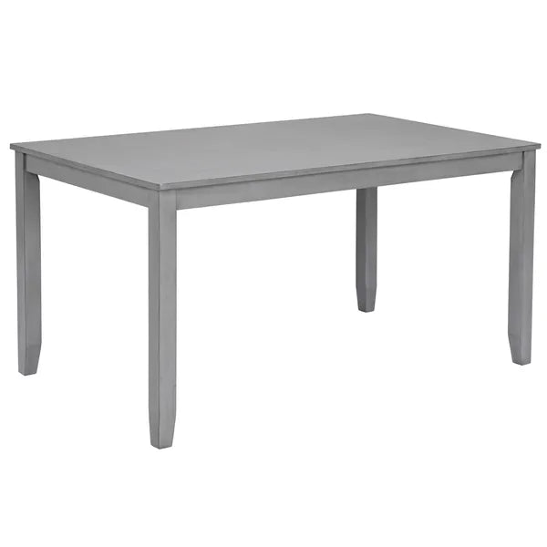 6 Piece Kitchen Dining Set, Rectangular Wooden Dining Table With 4 Upholstered Chairs And A Bench, Dining Table Set For 6 People, Living Room, Home Bar And Kitchen, Gray