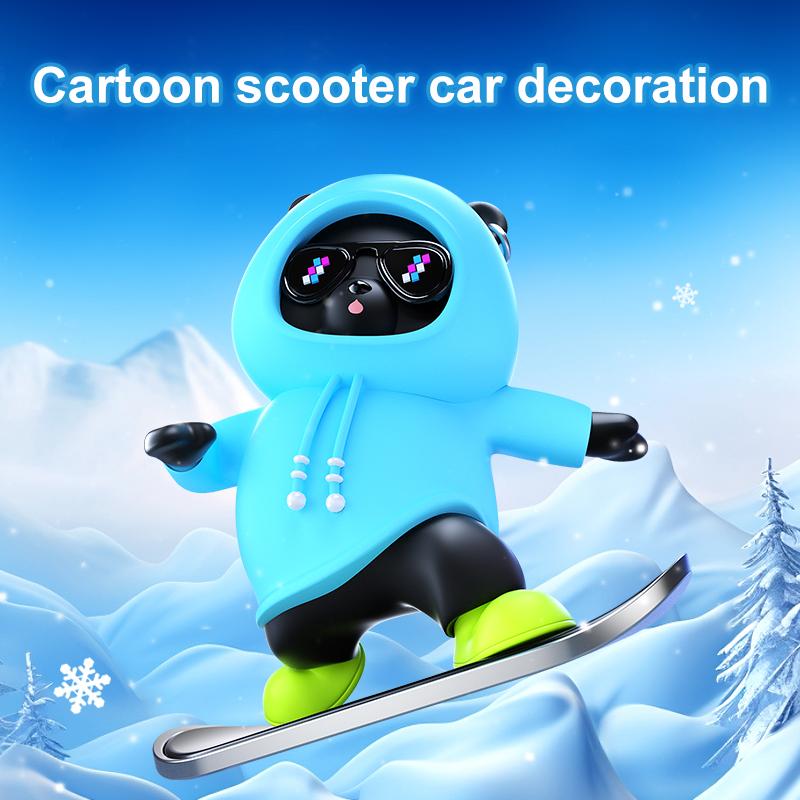 Heat-resistant Car Dashboard Skateboard Bear Decoration, Remains Unchanged After Prolonged Exposure To Sunlight, With Exquisite Craftsmanship And Beautiful Appearance