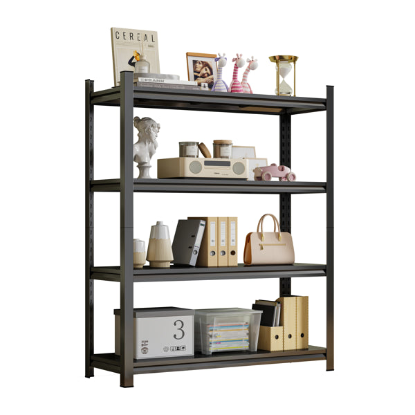 4-Tier Height-Adjustable Metal Storage Rack, Vertical Organizer, 63' H X 45.27' W X 17.7' D, Black, Assembly Required