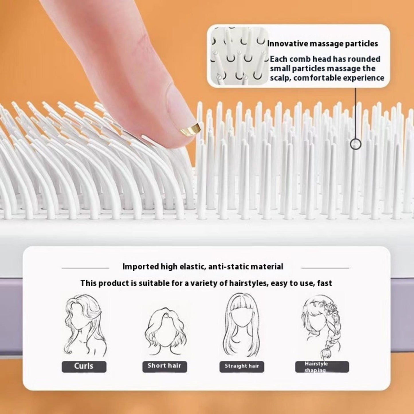 Best-selling Extendable Rotating Comb, One-touch Hair Removal Anti-tangling Anti-static Multi-functional Portable Home Comb,Self-pickup Only