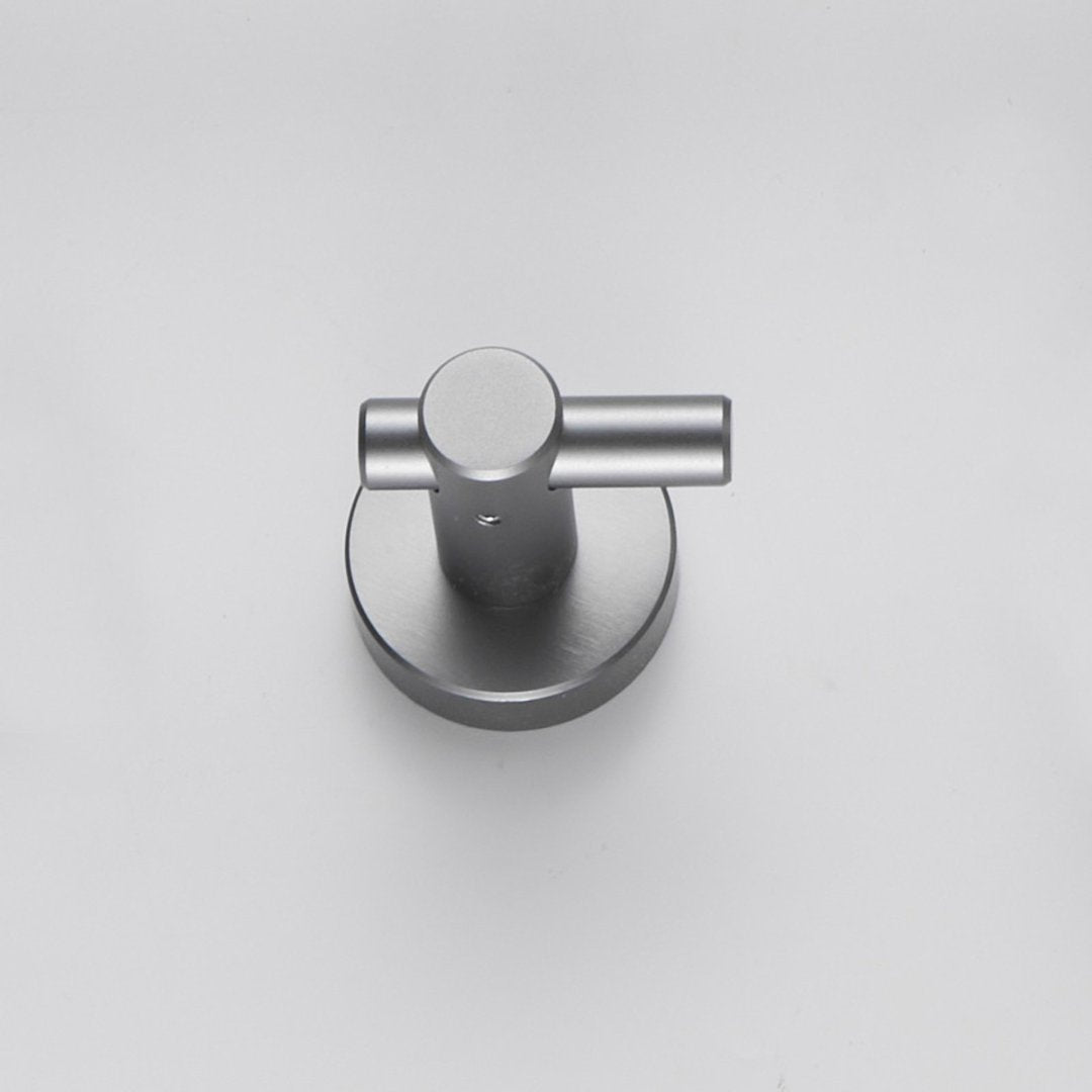Round Base Wall Hanging Hook - Gun Grey Hook, 2 Pack, For Entry Shoe Cabinet, Wardrobe Bathroom Bedroom Furniture Hardware