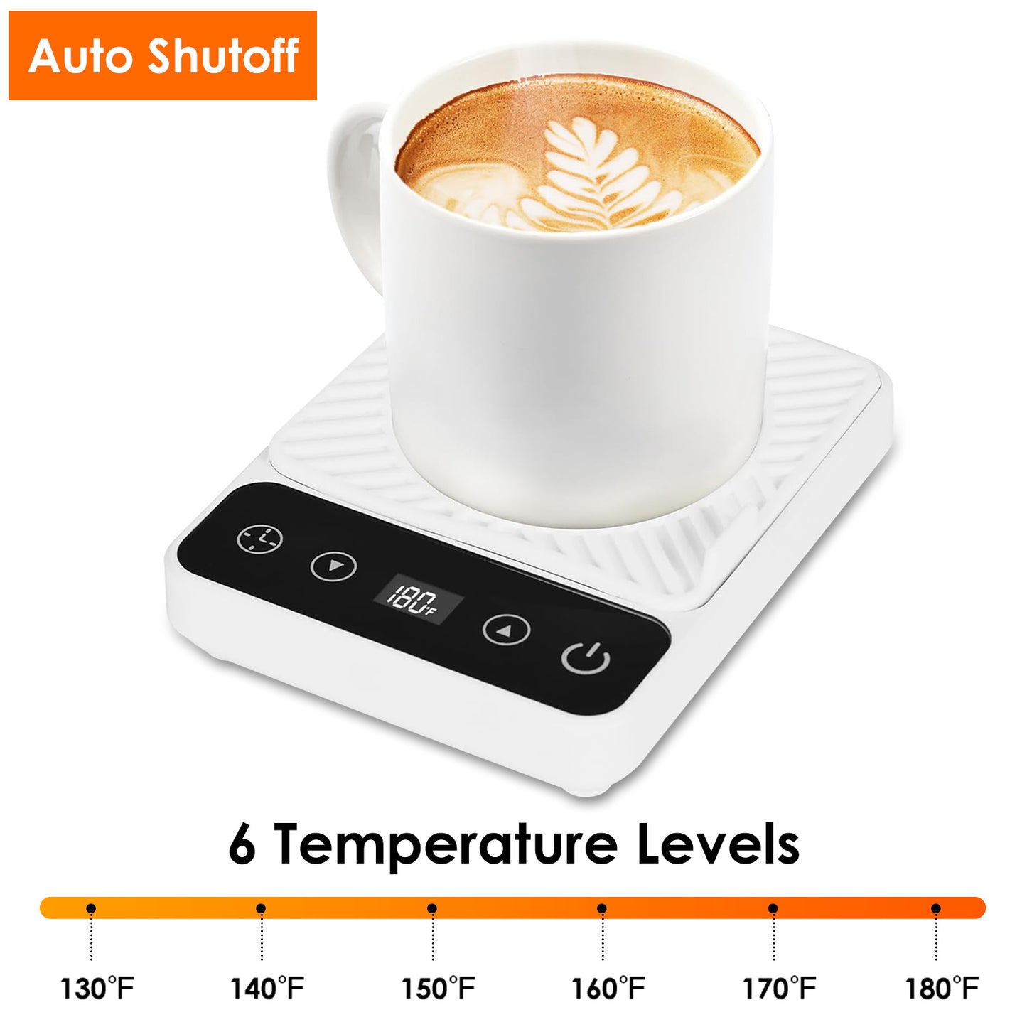 3 Colors Options -- 1Pc Desktop Electric Mug Warmer Auto Shut Off Timer Setting 6 Temperature Levels Cup Warmer For Milk Tea Cup Heating Plate