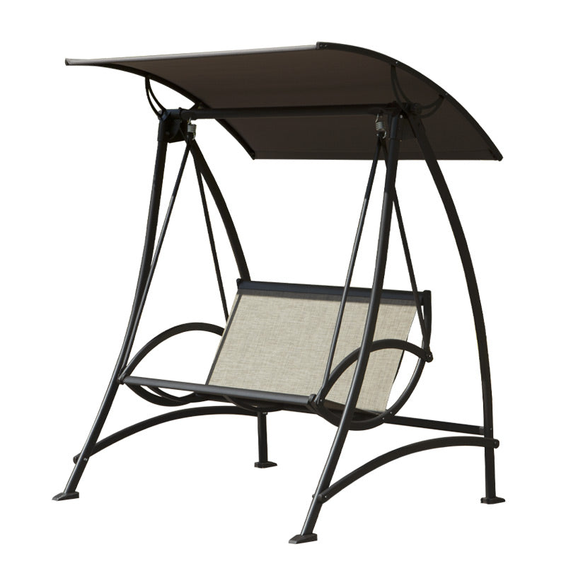 2-Seat Patio Swing Chair, Outdoor Porch Swing With Adjustable Canopy And Durable Steel Frame, Patio Swing Glider For Garden, Deck, Porch, Backyard